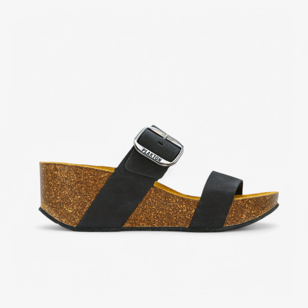 Rock Wedge Womens Sandal - Negro Nobuck (nubuck)