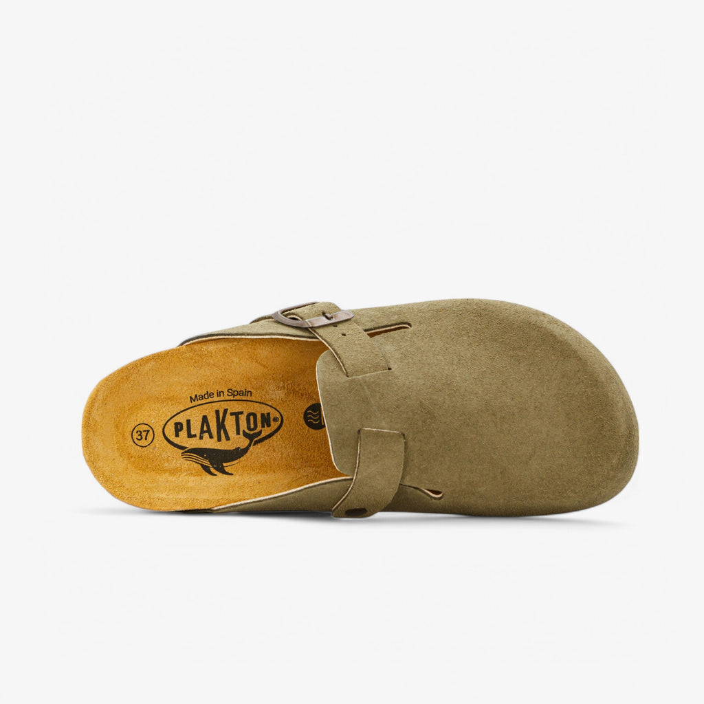 Blogg Womens Clog - Light Kaki Afelpado (suede)