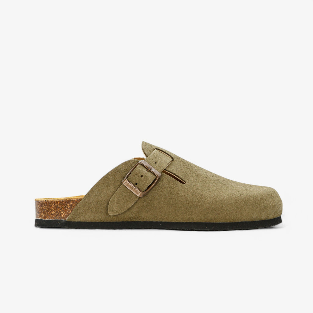 Blogg Womens Clog - Light Kaki Afelpado (suede)