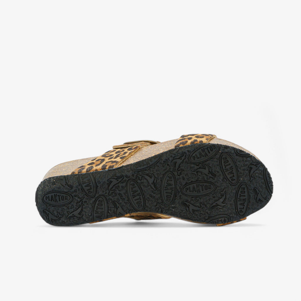 Rock Wedge Womens Sandal - Leopard Print (leather)