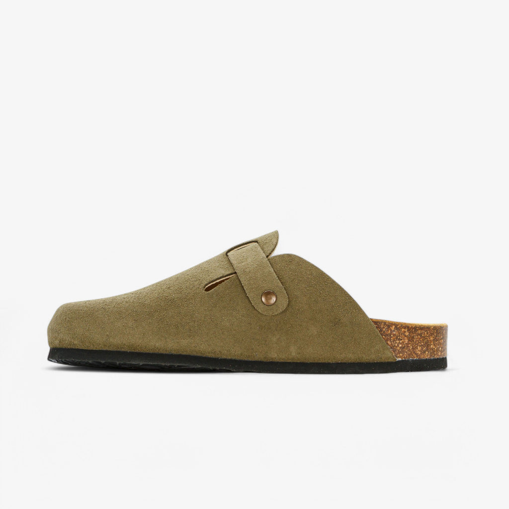 Blogg Womens Clog - Light Kaki Afelpado (suede)