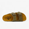 Beta Rivet Platform Womens Sandal - Light Kaki Afelpado (suede)