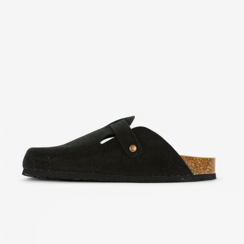 Blogg Womens Clog - Negro Afelpado (suede)