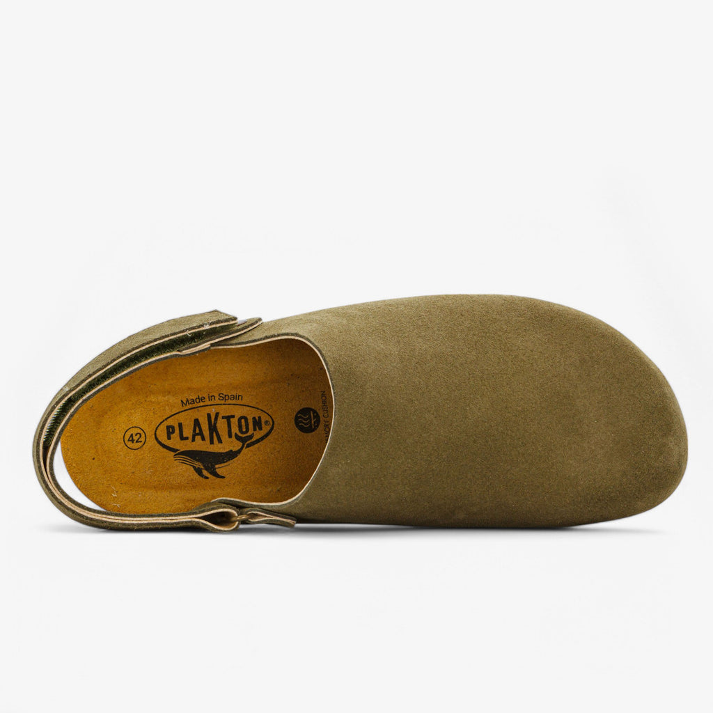 Oslo Mens Clog - Light Kaki Afelpado (suede)
