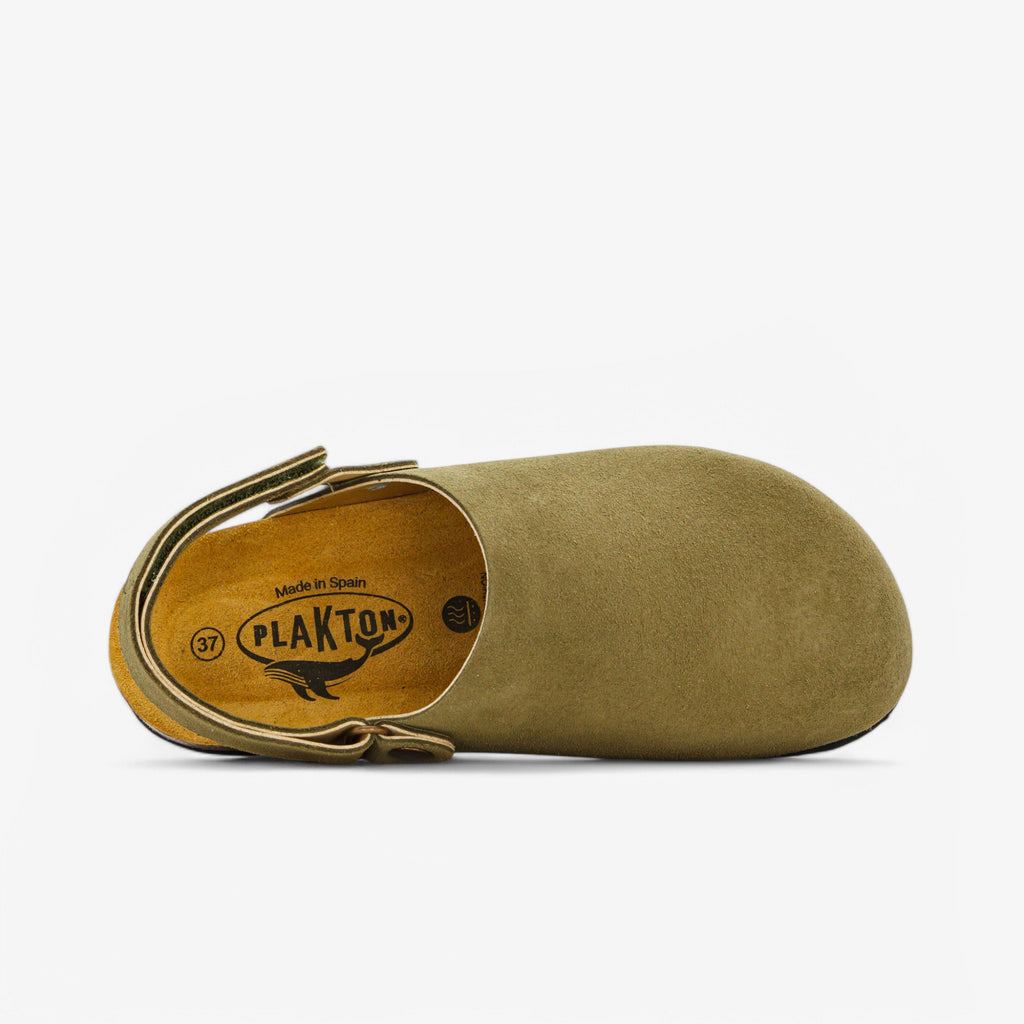 Oslo Womens Clog - Light Kaki Afelpado (suede)