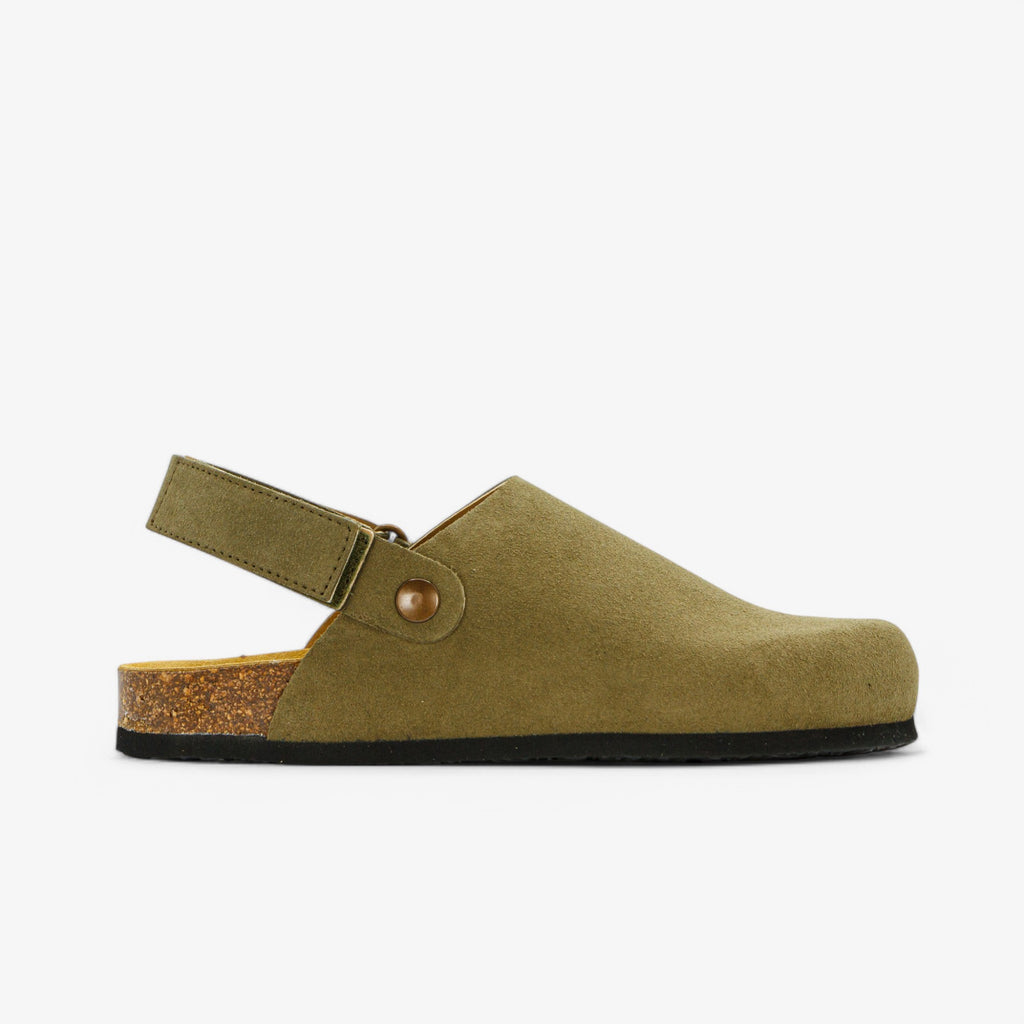 Oslo Womens Clog - Light Kaki Afelpado (suede)
