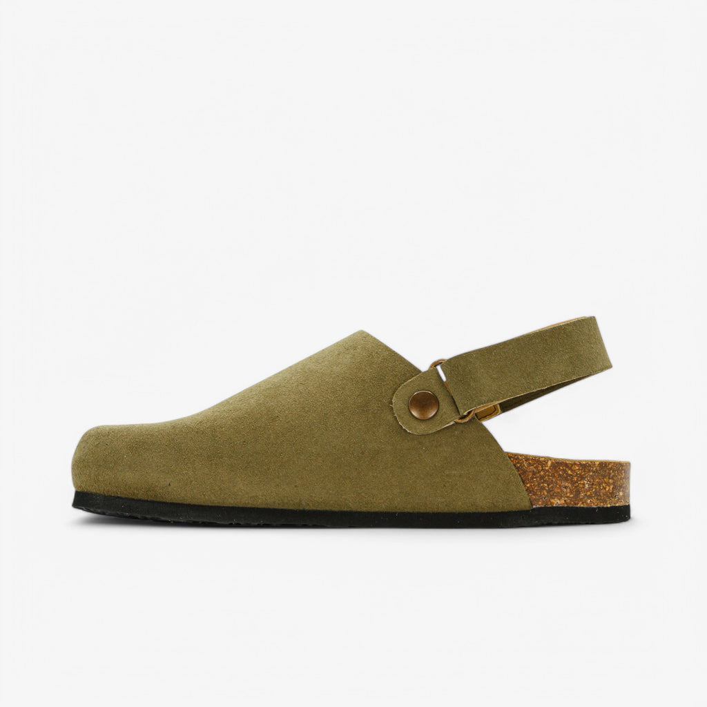 Oslo Womens Clog - Light Kaki Afelpado (suede)